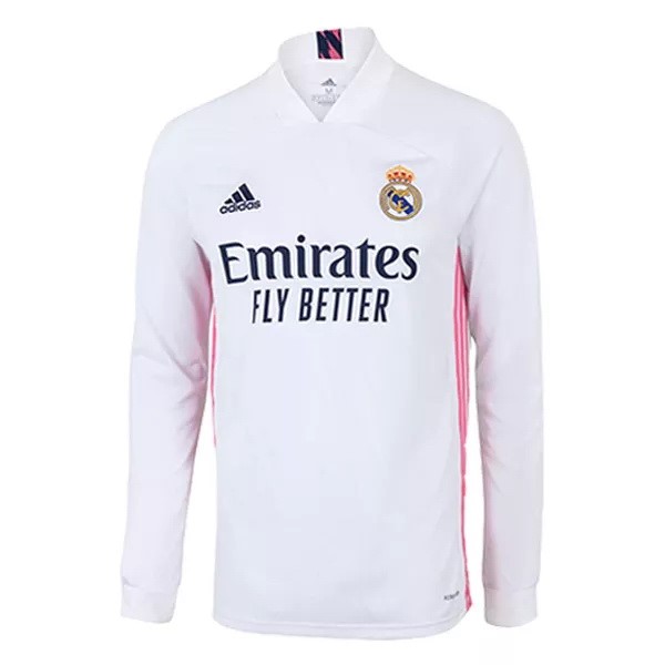 Tailandia Camiseta Real Madrid 1ª ML 2020 2021 Blanco